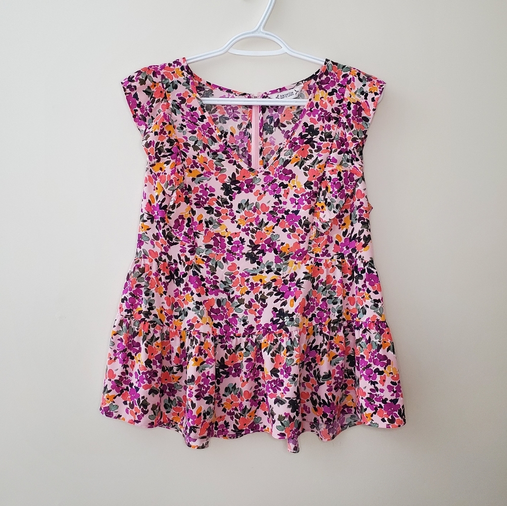Nanette Lepore Floral Peplum Blouse